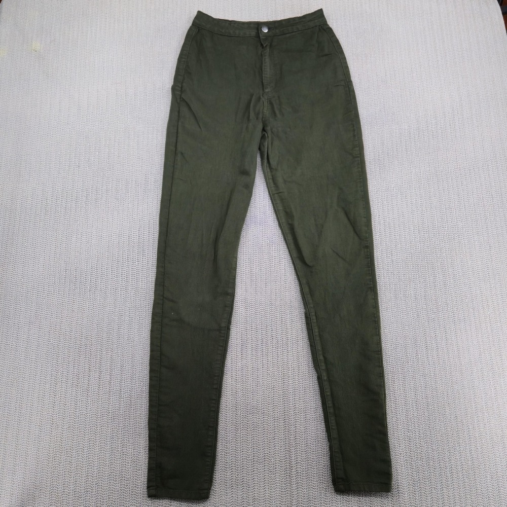 Fashion Nova Pants Womens 9 29 Green Skinny High Rise Casual Stretch Jeans